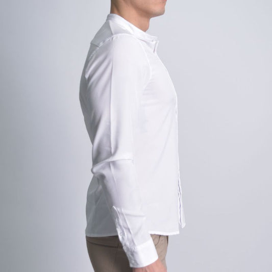 Camisa manga larga Cuello Neru Tejido especial transpirable Perfect Fit - BLANCO