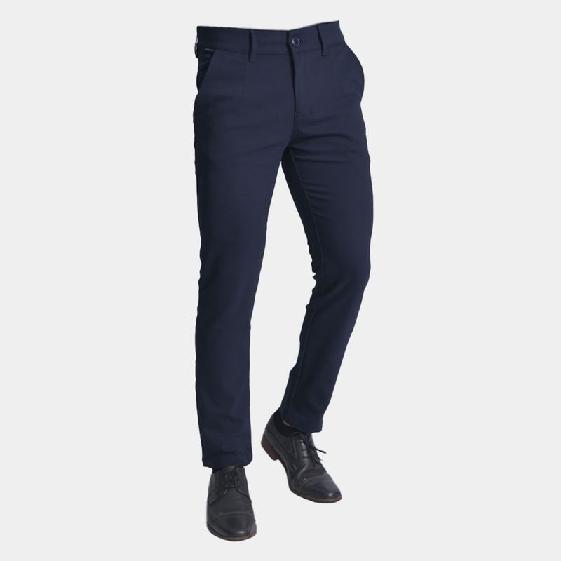Pantalon semipitillo Perfect Fit Tejido especial super flex - AZUL