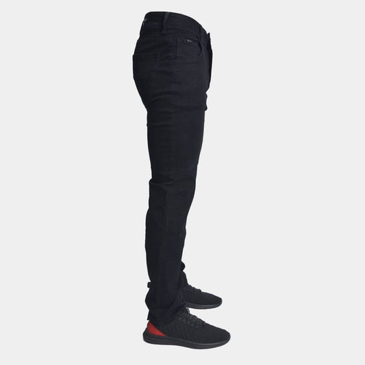 Pantalon denim semi pitillo Comfort stretch - NEGRO
