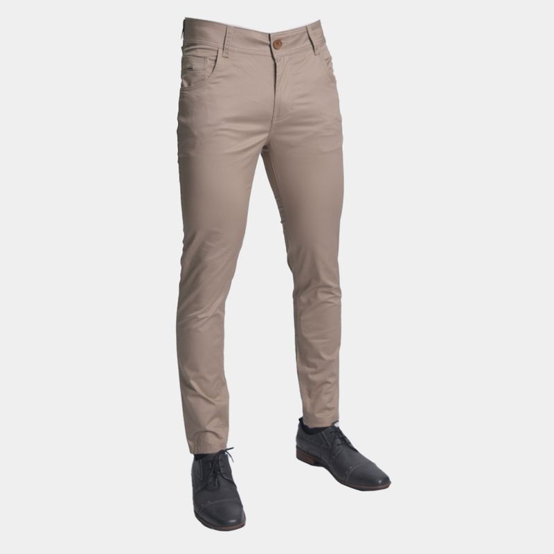 Pantalon drill pitillo Comfort  con stretch premium - BEIGE