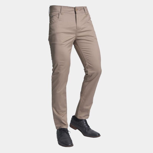 Pantalon drill semipitillo | Comfort  de alto desempeño - BEIGE