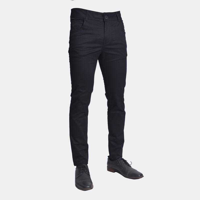 Pantalon drill semipitillo | Comfort versatil | Estilo sofisticado - NEGRO