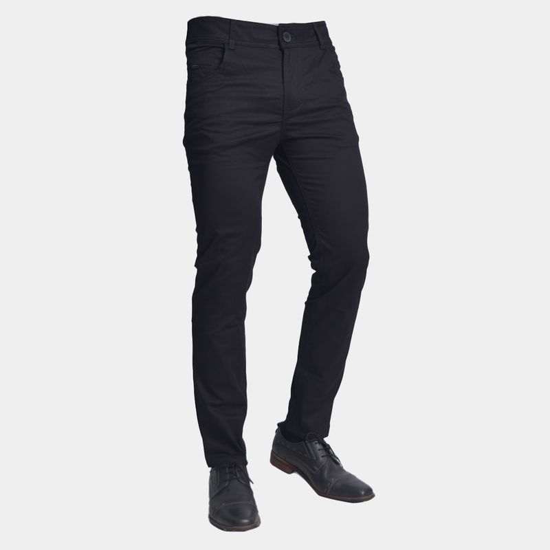 Pantalon drill semipitillo | Comfort versatil | Estilo sofisticado - NEGRO