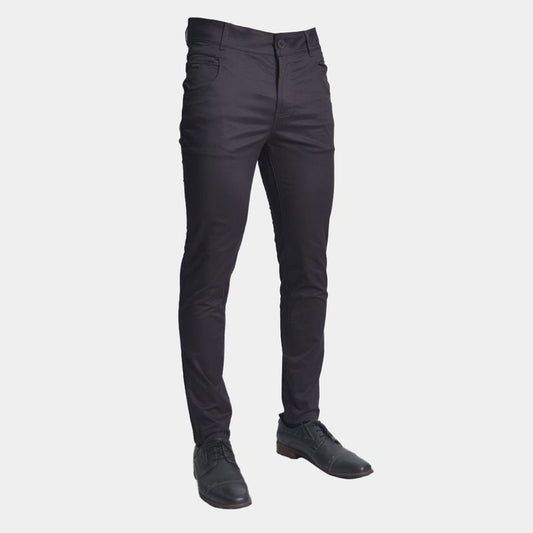 Pantalon drill pitillo | Diseño refinado con confort extremo | Perfect Fit - PLOMO