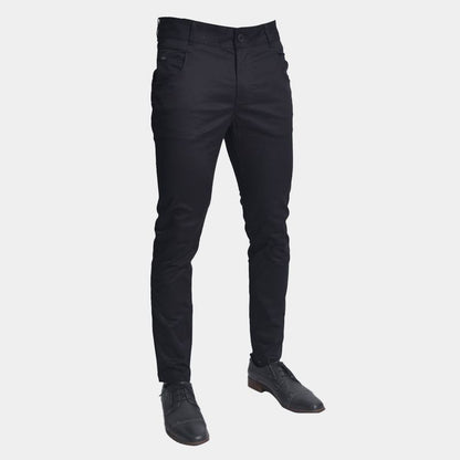 Pantalon drill pitillo | Diseño refinado con confort extremo | Perfect Fit - NEGRO