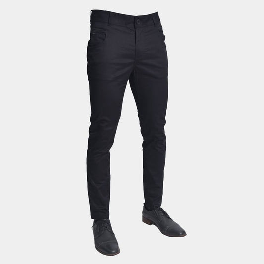 Pantalon drill pitillo | Diseño refinado con confort extremo | Perfect Fit - NEGRO