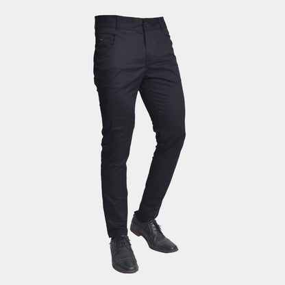 Pantalon drill pitillo | Diseño refinado con confort extremo | Perfect Fit - NEGRO