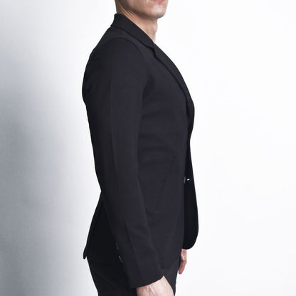 Signature special knit blazer | Perfect Fit Comfort stretch - BLACK