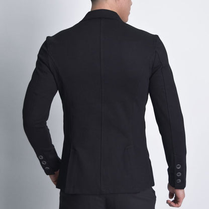 Signature special knit blazer | Perfect Fit Comfort stretch - BLACK