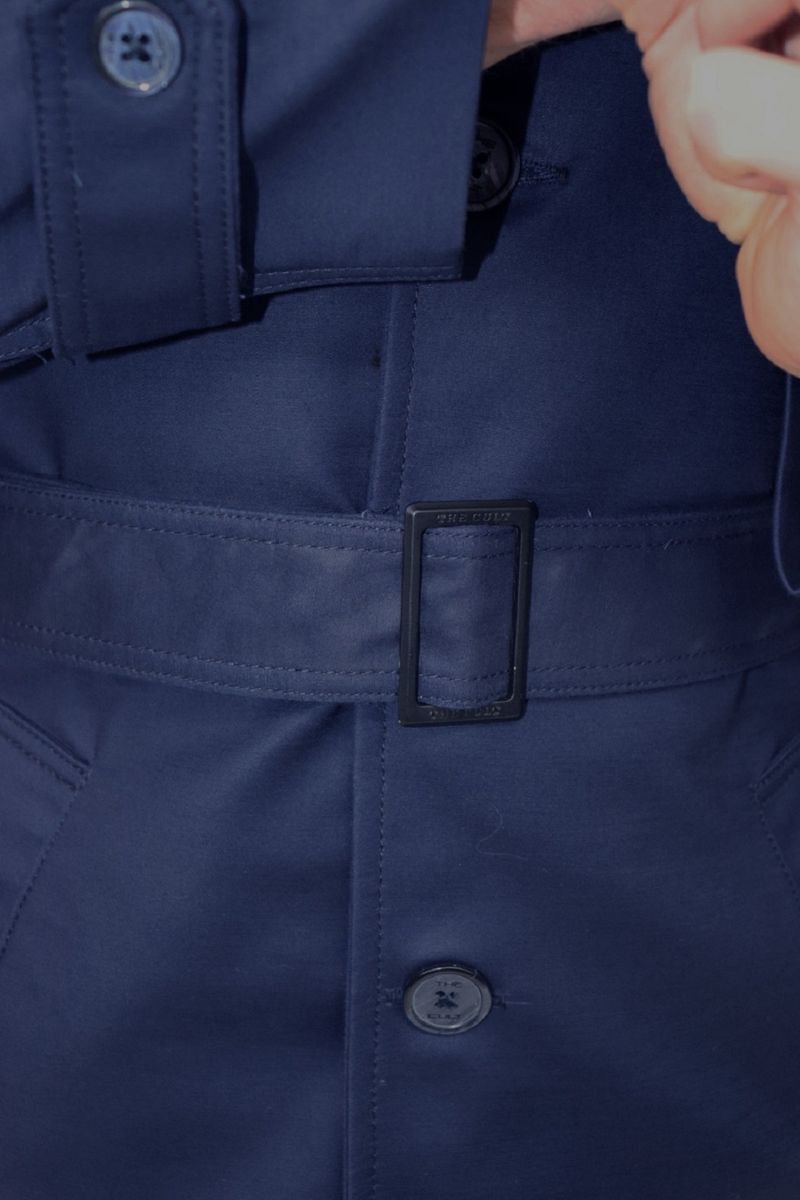 Signature short satin coat | Perfect Fit - NAVY