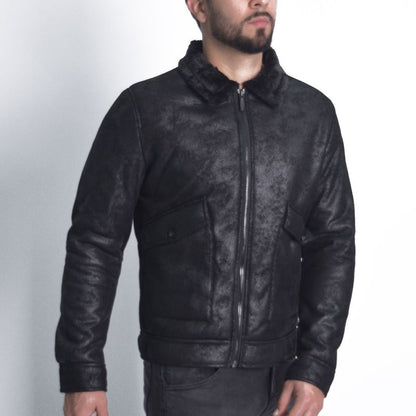 Casaca EcoCuero Texturizado Perfect Fit Estilo Biker SG