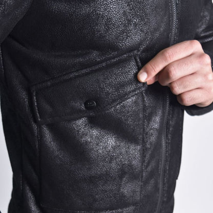 Casaca EcoCuero Texturizado Perfect Fit Estilo Biker SG