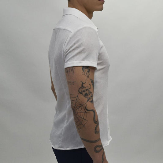 CAMISA MANGA CORTA  PERFECT FIT - BLANCO