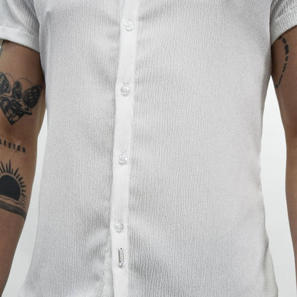 CAMISA MANGA CORTA  PERFECT FIT - BLANCO