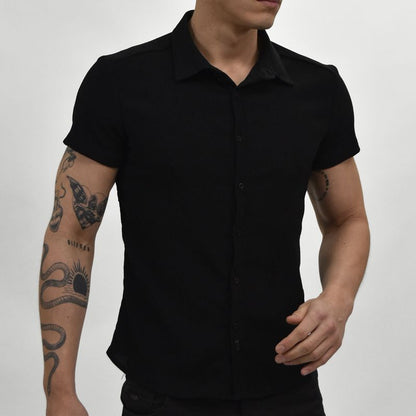 CAMISA MANGA CORTA  PERFECT FIT - NEGRO