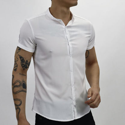 Camisa Manga Corta Cuello Neru Perfect Fit - BLANCO