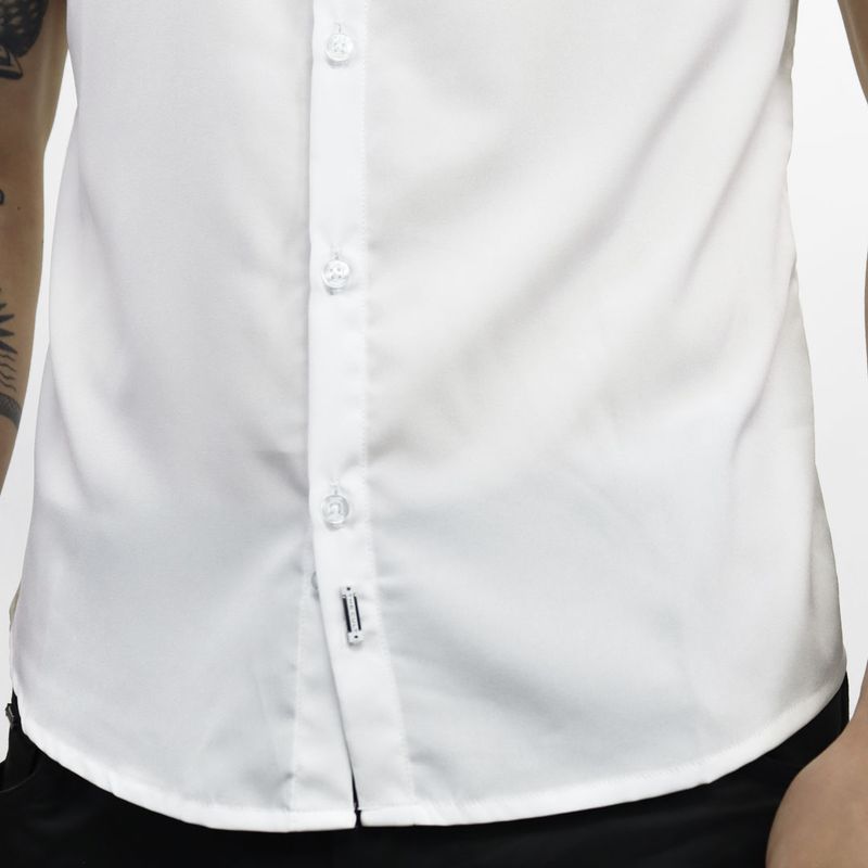 Camisa Manga Corta Cuello Neru Perfect Fit - BLANCO