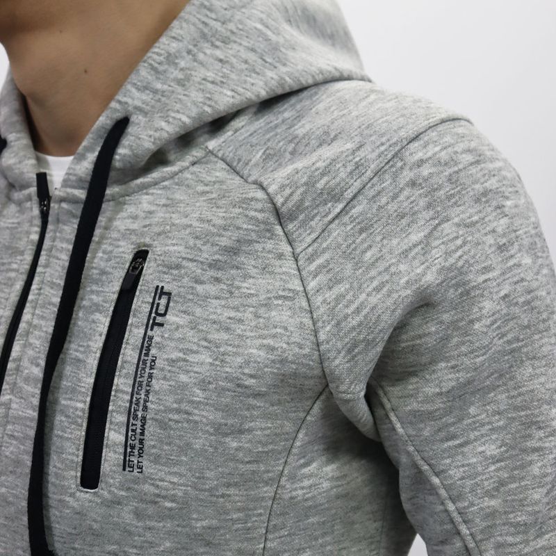 Hoodie afranelado con cierre en pechera Estilo urbano - MELANGE