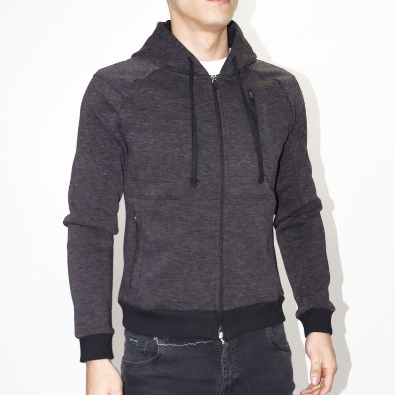 Fleece hoodie with zip placket Urban style - LEAD