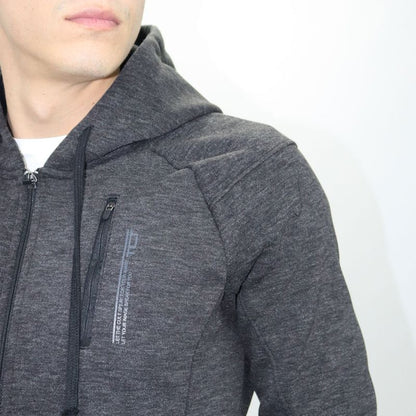 Fleece hoodie with zip placket Urban style - LEAD