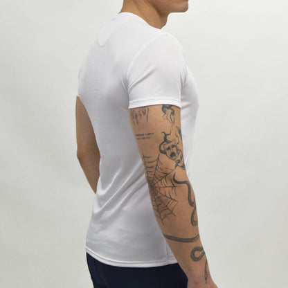 RIBBED SHORT SLEEVE CREWNECK POLO - WHITE