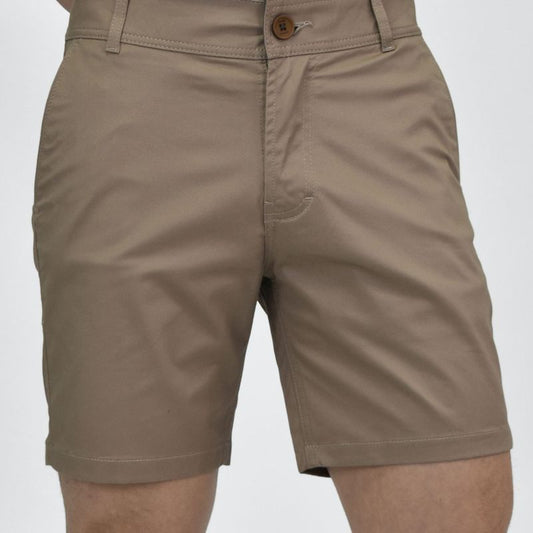 Bermudas de drill de ajuste cómodo y tiro corto