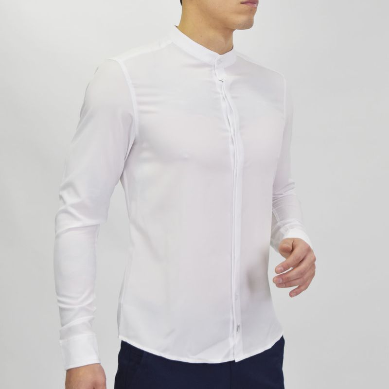 Super Flex Long Sleeve Nehru Collar Shirt