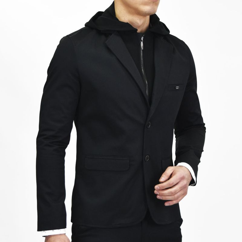 Satin blazer with removable Signature bib