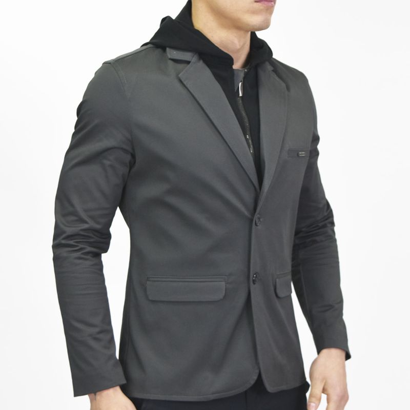 Satin blazer with removable Signature bib