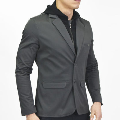 Satin blazer with removable Signature bib