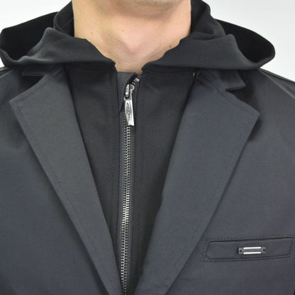 Satin blazer with removable Signature bib