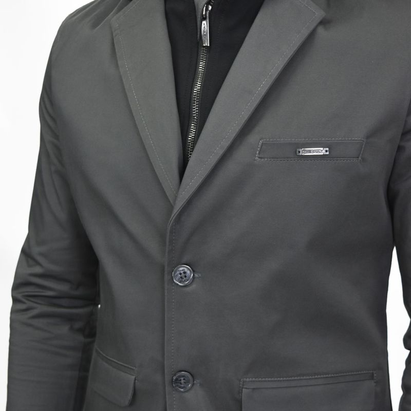 Satin blazer with removable Signature bib