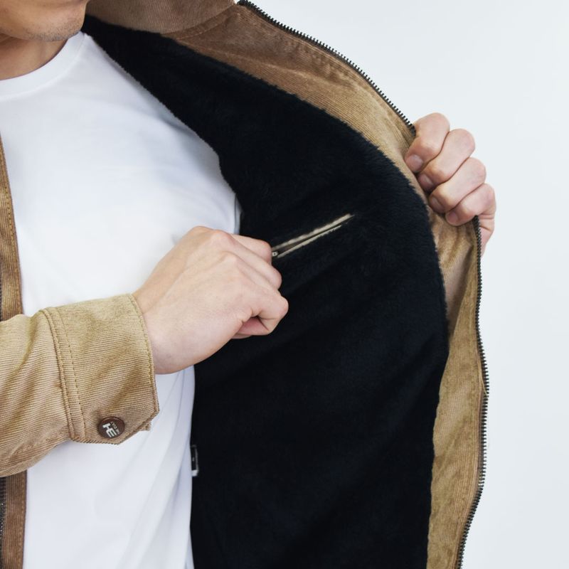 Casaca corduroy premium con forro afelpado