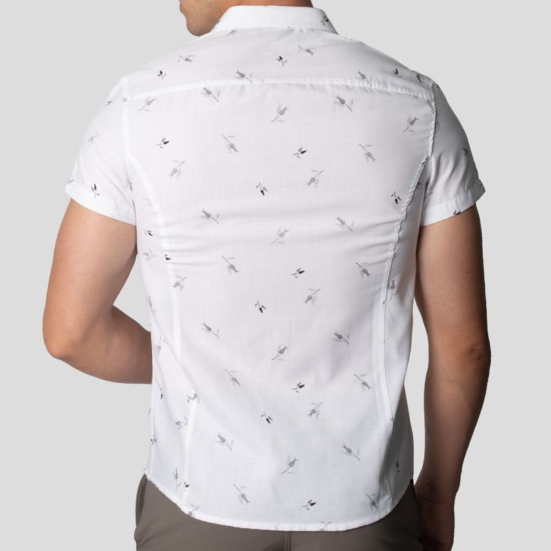 Camisa Manga Corta | Perfect Fit | Tejido Floral – Antiarrugas