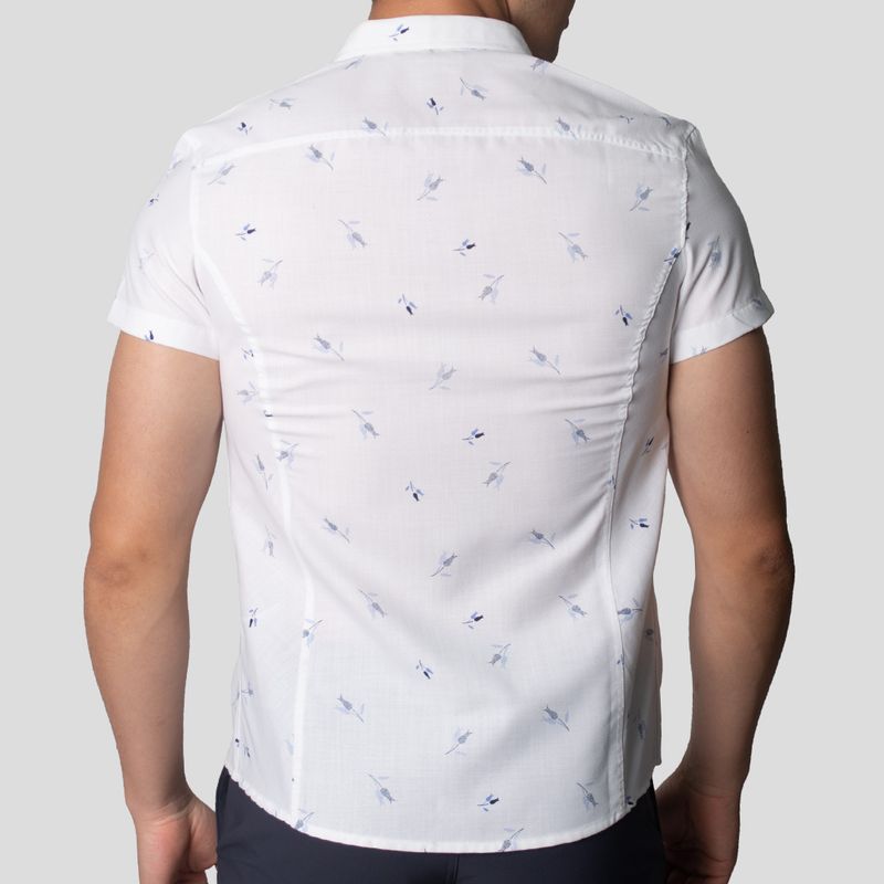 Camisa Manga Corta | Perfect Fit | Tejido Floral – Antiarrugas