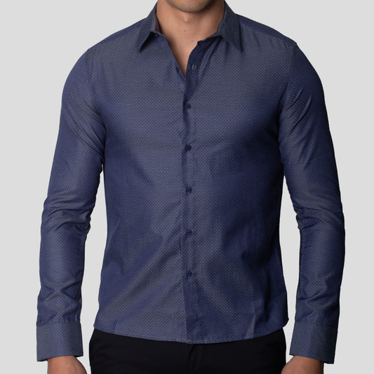 Camisa Suit | Entalle Perfect Fit | Mini Print Fabric – Antiarrugas