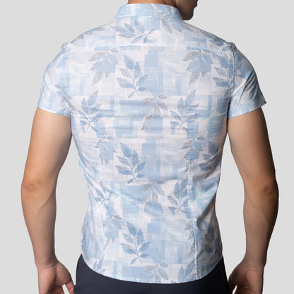Camisa Manga Corta | Perfect Fit | Tejido Floral & Geométrico