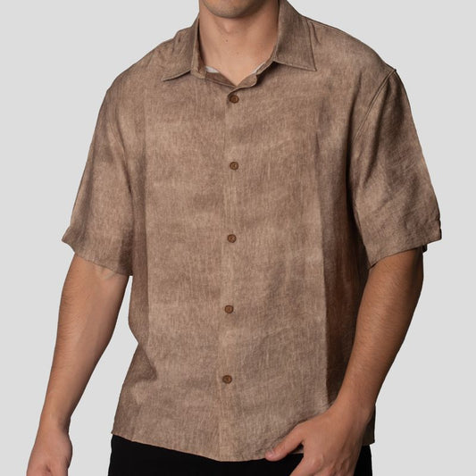 Shirt | Structured | Relax Fit | Oversized Earth Print Fabric
