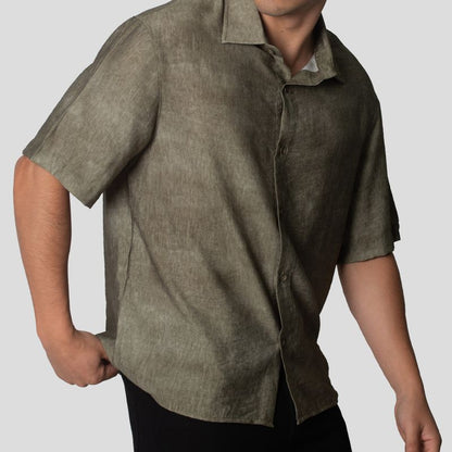 Shirt | Structured | Relax Fit | Oversized Earth Print Fabric