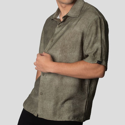 Shirt | Structured | Relax Fit | Oversized Earth Print Fabric