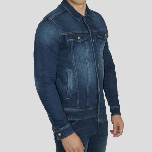 Casaca denim comfort con broches regulables | Estilo urbano | Perfect Fit