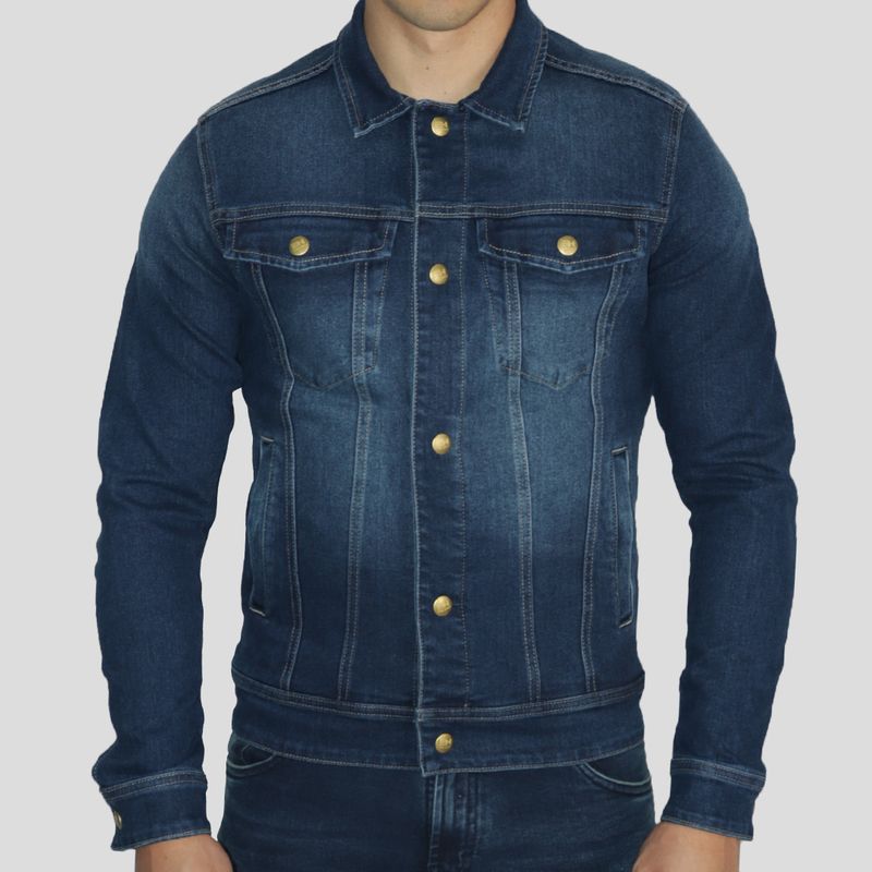 Casaca denim comfort con broches regulables | Estilo urbano | Perfect Fit