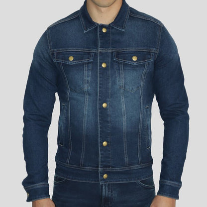 Casaca denim comfort con broches regulables | Estilo urbano | Perfect Fit