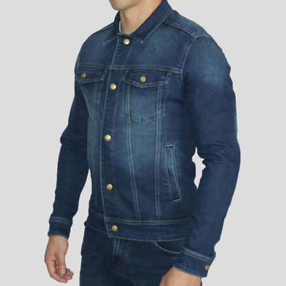 Casaca denim comfort con broches regulables | Estilo urbano | Perfect Fit