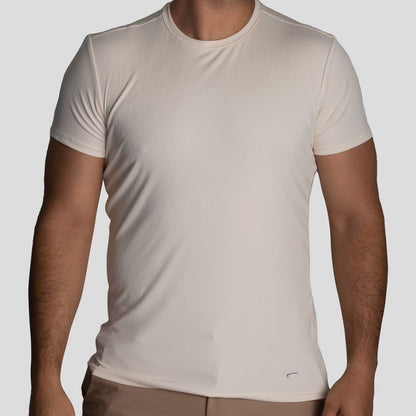 Short Sleeve Round Neck Polo | Perfect Fit - Fresh Effect Micro Ribbed