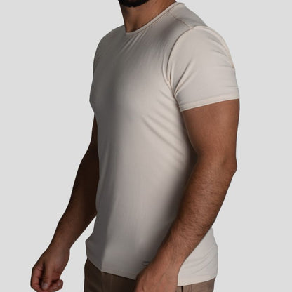 Short Sleeve Round Neck Polo | Perfect Fit - Fresh Effect Micro Ribbed