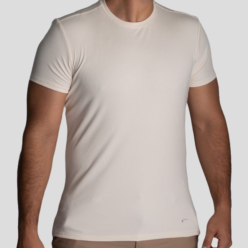 Short Sleeve Round Neck Polo | Perfect Fit - Fresh Effect Micro Ribbed