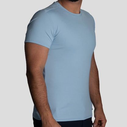 Short Sleeve Round Neck Polo | Perfect Fit - Fresh Effect Micro Ribbed