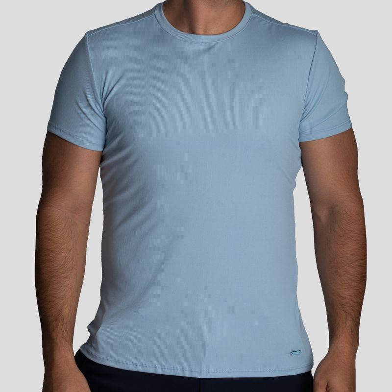 Short Sleeve Round Neck Polo | Perfect Fit - Fresh Effect Micro Ribbed