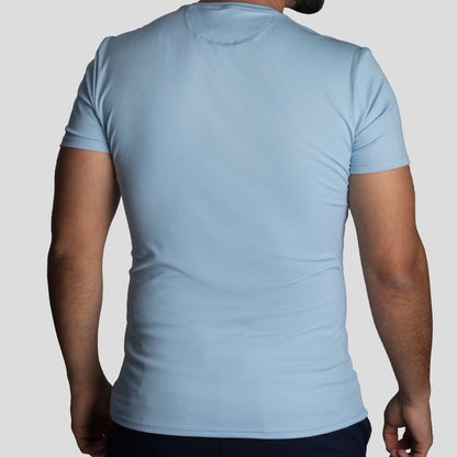 Short Sleeve Round Neck Polo | Perfect Fit - Fresh Effect Micro Ribbed